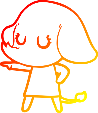 Bir insan tarafından çizilmiş şirin bir fil çizimi.