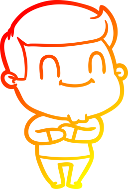 Bir insan tarafından çizilmiş mutlu bir adamın çizgi çizimi.