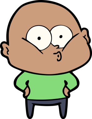 Bir insan tarafından çizilmiş kel bir adam.