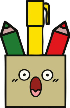 Bir insan tarafından çizilmiş kalem kapının sevimli karikatürü.