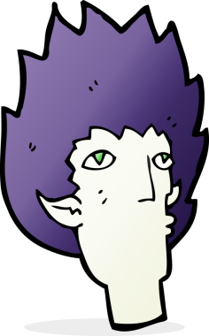 Bir insan tarafından çizilmiş vampir yüzü.