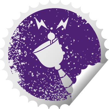 Bir insan tarafından çizilmiş çıngıraklı bir çanın çınlayan el çıngırağı.