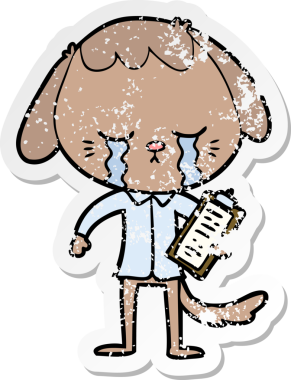 Bir insan tarafından çizilmiş şirin bir filin sıkıntılı çıkartması