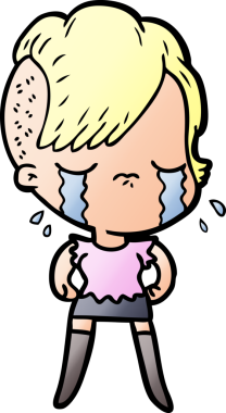 Bir insan tarafından çizilmiş ağlayan bir kız.