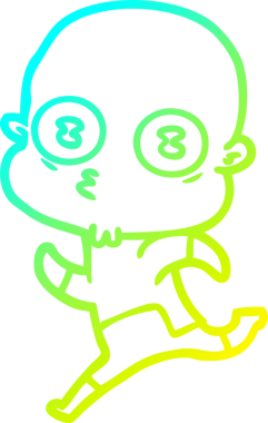 Bir insan tarafından çizilmiş garip, kel bir uzay adamının soğuk çizgi çizimi.