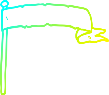 Bir insan tarafından çizilmiş beyaz bayrak sallayan bir çizgi filmin soğuk gradyan çizgisi