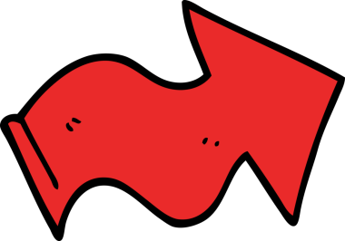 Bir insan tarafından çizilmiş karalama işaretli ok