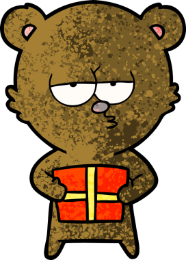 Bir insan tarafından çizilmiş Noel Ayısı karikatürü