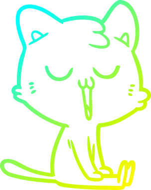 Bir insan tarafından çizilmiş çizgi film kedisinin soğuk çizgi çizimi.