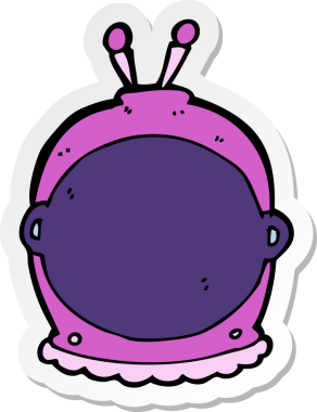 Bir insan tarafından çizilmiş bir uzay kaskının çıkartması.