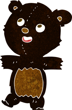 bir insan tarafından çizilmiş kara ayı çizgi filmi