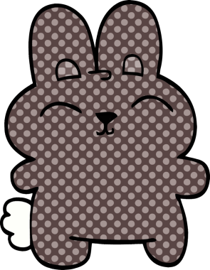 Bir insan tarafından çizilmiş gri tavşan.