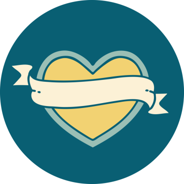 Bir insan tarafından çizilmiş kalp ve bayrağın ikonik dövme şekli