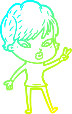 Bir insan tarafından çizilmiş bir karikatür kadın çizimi.