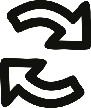 Bir insan tarafından çizilen ok simgesi geri dönüşüm simgesi