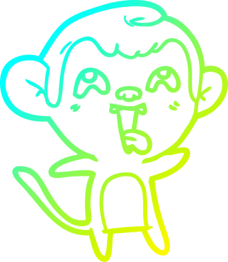 Bir insan tarafından çizilmiş çılgın bir çizgi film maymunu çizimi