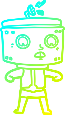 Bir insan tarafından çizilmiş soğuk gradyan robot çizimi