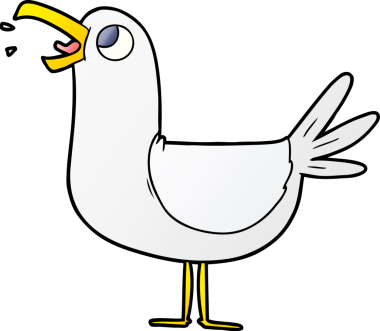 bir insan tarafından çizilmiş bir martı.