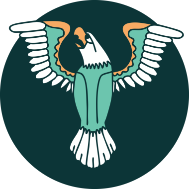 Bir insan tarafından çizilmiş bir Amerikan kartalının sembolik dövmesi.