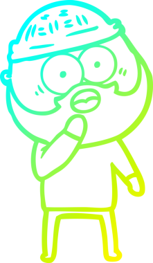 Bir insan tarafından çizilmiş sakallı bir adamın soğuk gradyan çizgisi.