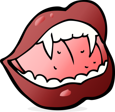 Bir insan tarafından çizilmiş vampir dudakları.