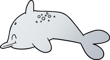 bir insan tarafından çizilmiş karikatür yunusu