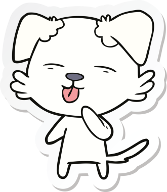 Bir insan tarafından çizilmiş bir köpeğin çıkartması.