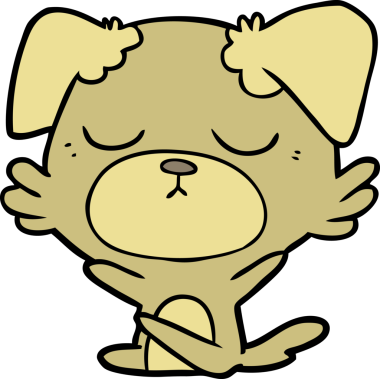 Bir insan tarafından çizilmiş şirin bir çizgi film köpeği.