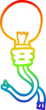 gökkuşağı gradyan çizgi çizimi bir insan tarafından çizilmiş parlayan ampul