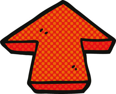 bir insan tarafından çizilmiş çizgi roman tarzı ok sembolü