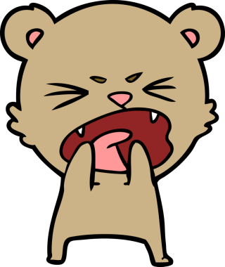 Bir insan tarafından çizilmiş aç çizgi film ayısı.