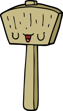 Bir insan tarafından çizilmiş bir çekiç.