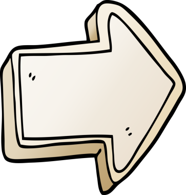 bir insan tarafından çizilmiş vektör gradyan çizgi film ok işareti