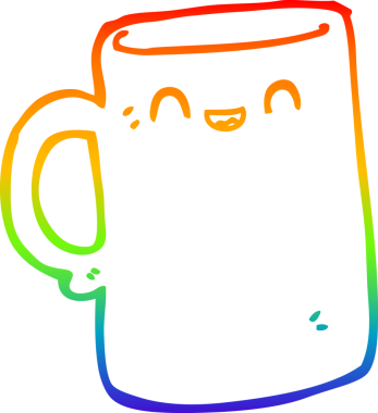 bir insan tarafından çizilmiş bir karikatür kupasının gradyan çizimi