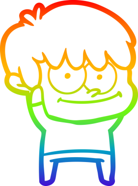 gökkuşağı gradyanı çizimi bir insan tarafından çizilmiş mutlu bir çizgi film adamı