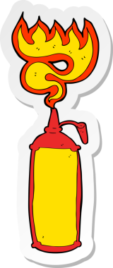 Bir insan tarafından çizilmiş acı sos etiketi.