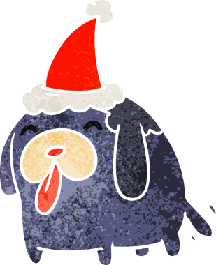 Bir insan tarafından çizilmiş Kawaii köpeğinin eski bir karikatürü.