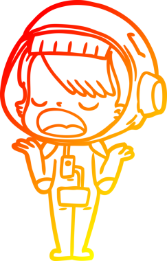 Bir insan tarafından çizilmiş, konuşan bir astronotun sıcak çizgi çizimi