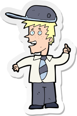 Bir insan tarafından çizilmiş bir karikatür öğrencisinin çıkartması.