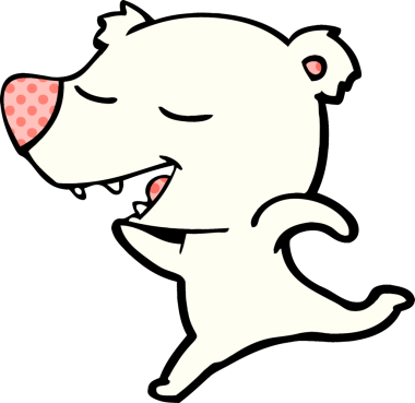 Bir insan tarafından çizilmiş kutup ayısı çizgi filmi.