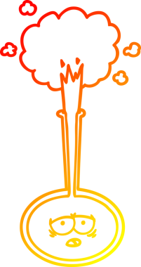 Bir çizgi filmin sıcak gradyan çizimi bir insan tarafından çizilmiş yorgun bilim deneyi