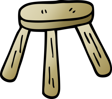 Bir insan tarafından çizilmiş ahşap bir tabure karalaması.