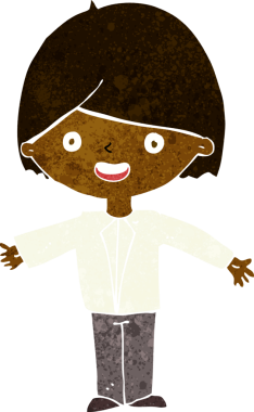 Bir insan tarafından çizilmiş mutlu bir adam.