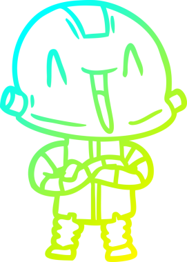 Bir insan tarafından çizilmiş soğuk gradyan robot çizimi