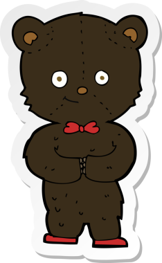 Bir insan tarafından çizilmiş şirin küçük bir ayının çıkartması.