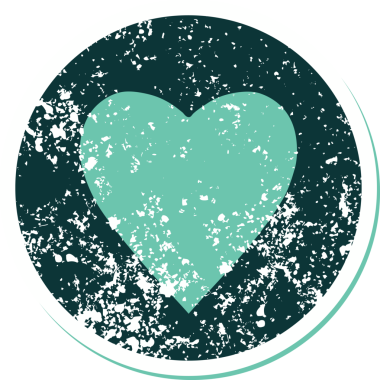 Bir insan tarafından çizilmiş bir kalbin sembolik dövmesi.