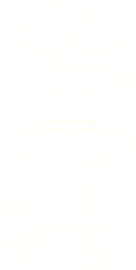 Bir insan tarafından çizilen robot tebeşiri.