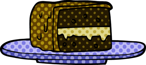 Bir insan tarafından çizilmiş bir pasta dilimi.