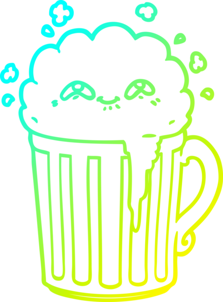 Bir insan tarafından çizilmiş mutlu bir çizgi film kupası çizimi.