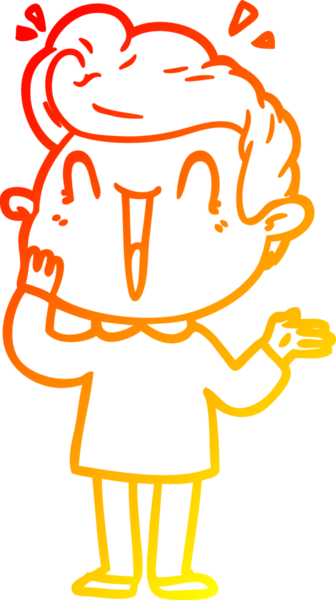 Bir insan tarafından çizilmiş, heyecanlı bir çizgi film çizimi.